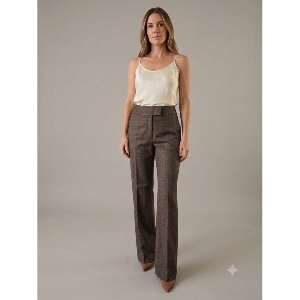Brooks Brothers Straight Fit Brown Trousers 100% Wool Size 2